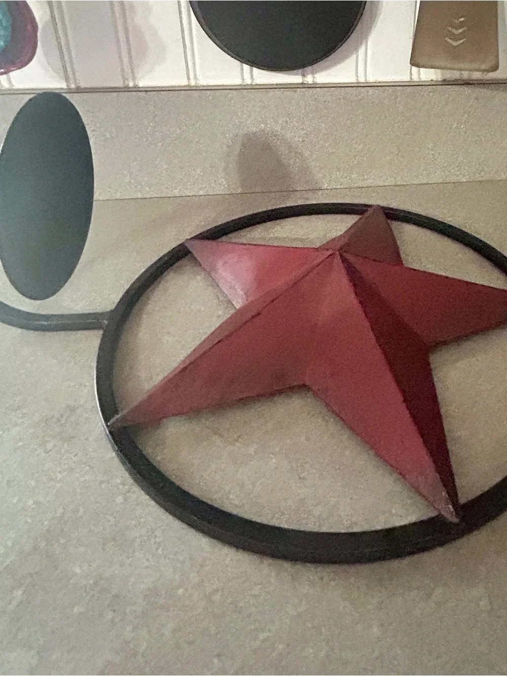 Red & Black metal Star candle holder